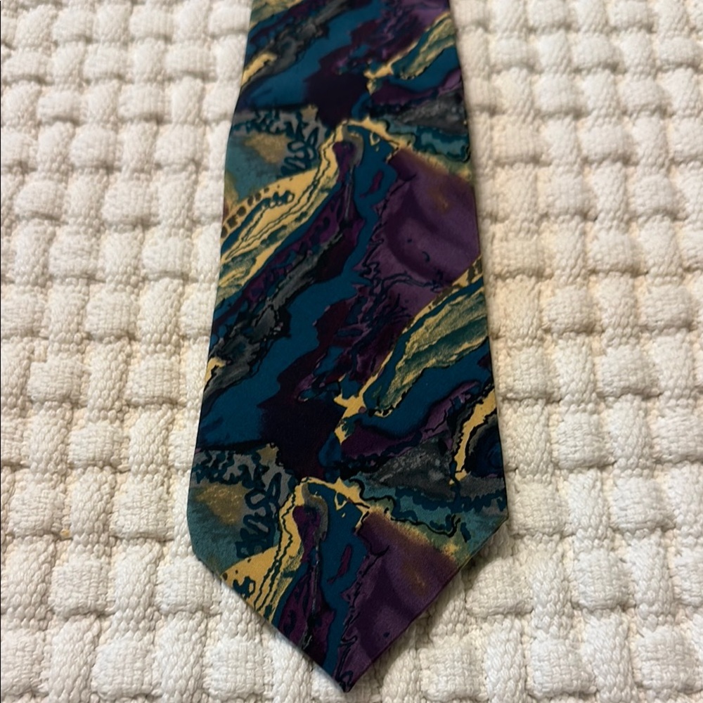 Vintage J. Garcia Abstract Multicolor Tie with Intricate Patterns